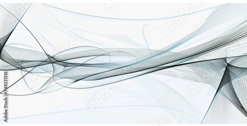 An abstract black and white wavy line, web art, conceptual minimalism, white background