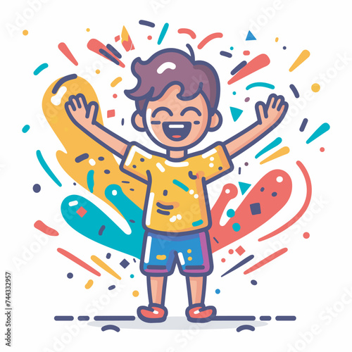 Abstract Colorful Painted Hands Of Little Children Happy Holi background, illustration of colorful Happy Holi Background for Festival of Colors celebration greetings
