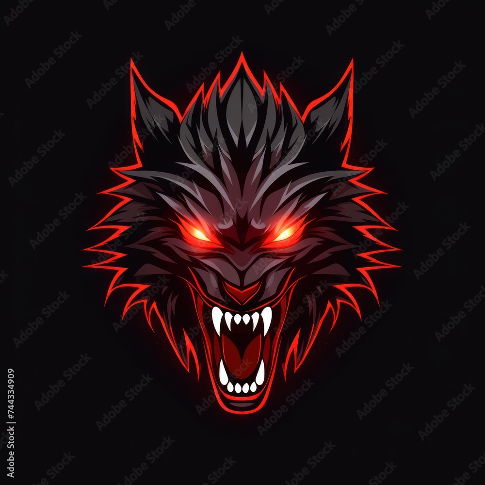 angry wolf flat logo