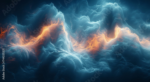 Texture of pulsing undulating waves of light that appear to be moving at lightning speed in a striking abstract light painting.