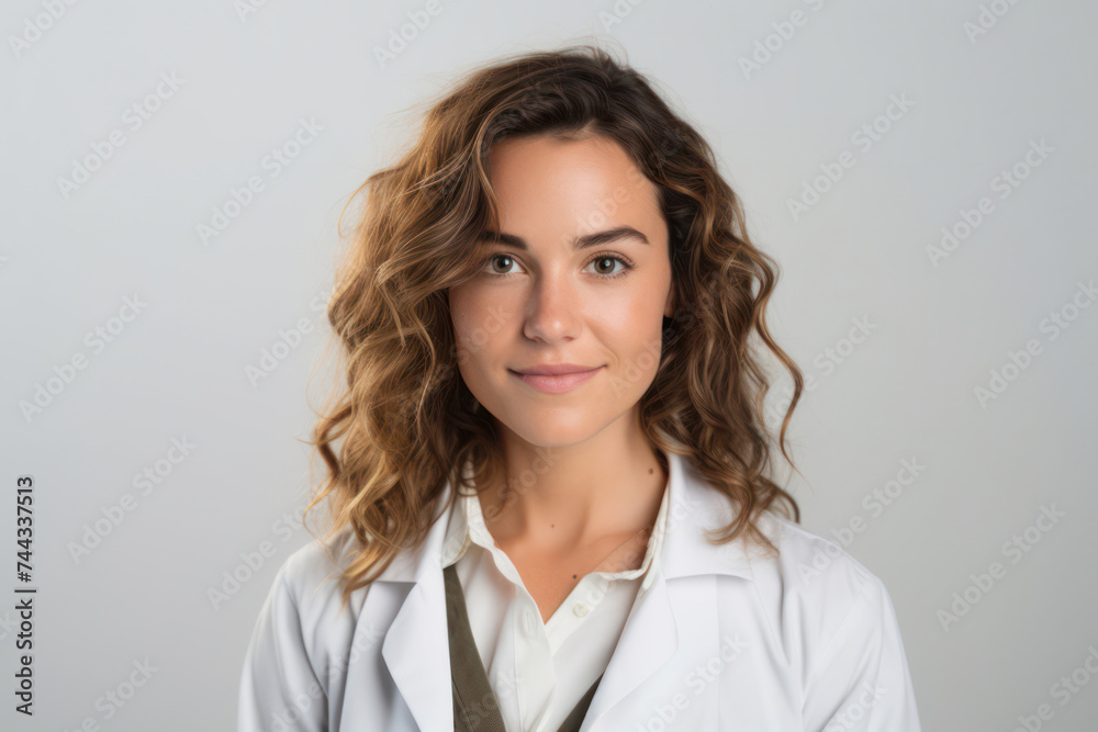 Confident Caucasian Woman with Attractive Smile, Portrait on White Background. Confident Caucasian Woman with Attractive Smile, Portrait on White Background.