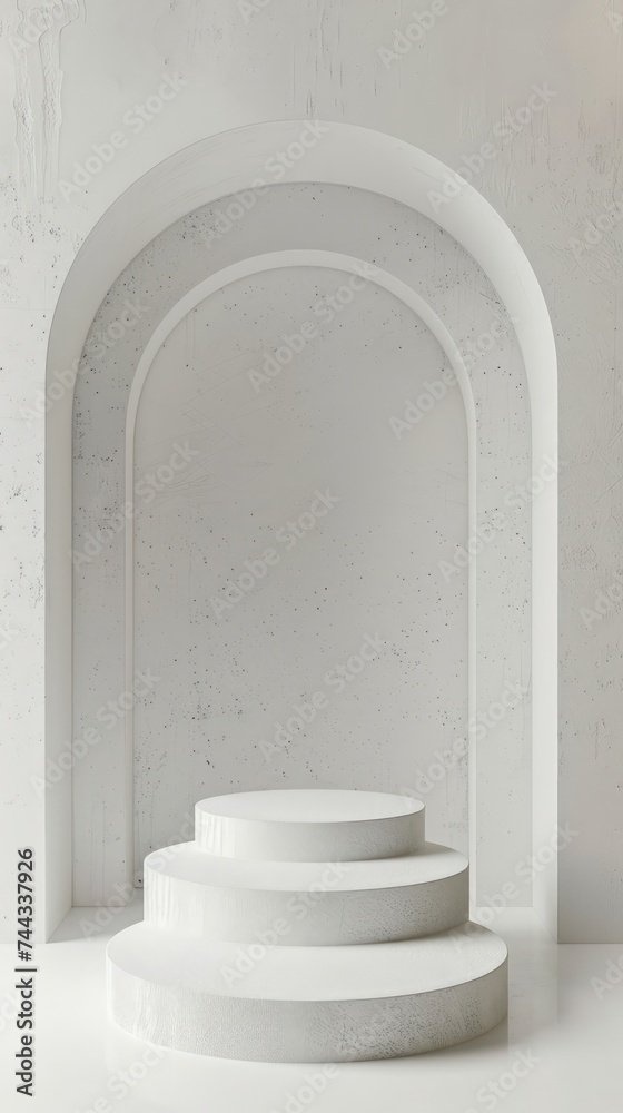 Adaptable white podium with stand and pedestal for any product. Adaptable white podium with stand and pedestal for any product.