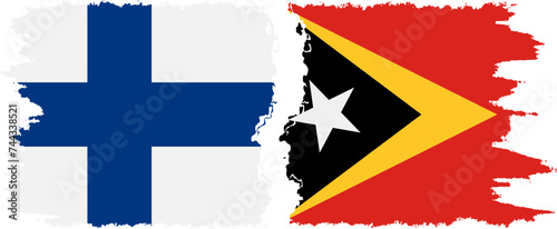 Timor-Leste - East Timor and Finland grunge flags connection vector