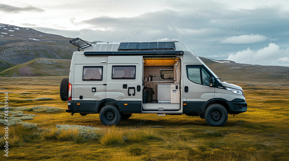 a campervan in the wilderness