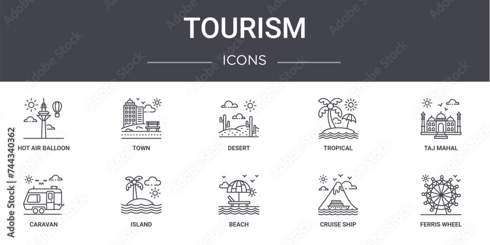 tourism concept line icons set. contains icons usable for web, logo, ui ...