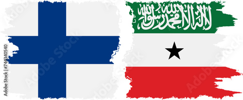 Somaliland and Finland grunge flags connection vector