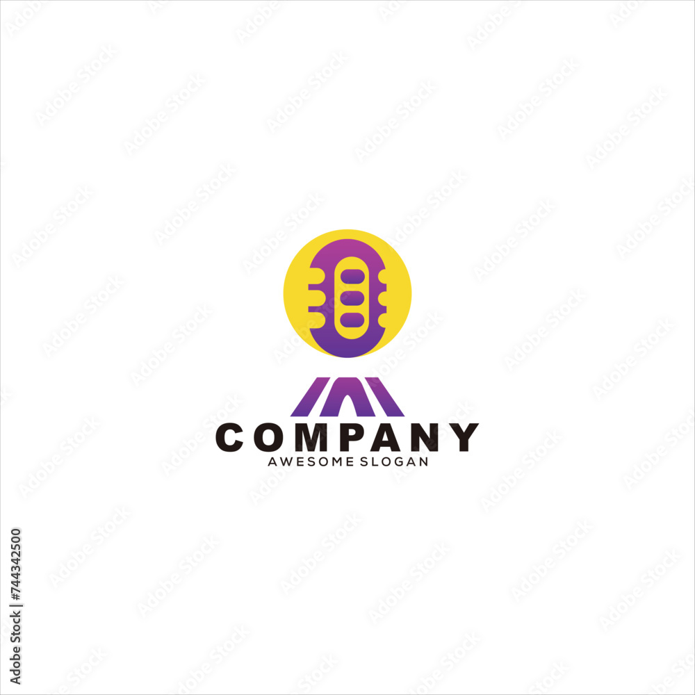 microphone icon logo gradient colorful microphone icon logo gradient colorful