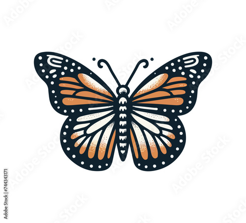 Monarch Butterfly Hand Drawn vector illustration © AriaMuhammads