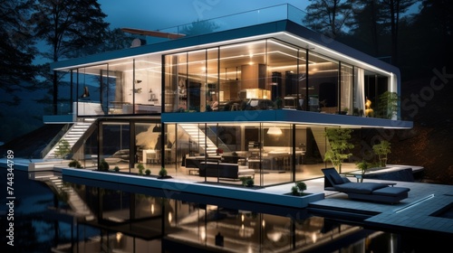futuristic modern glass house  © JH45