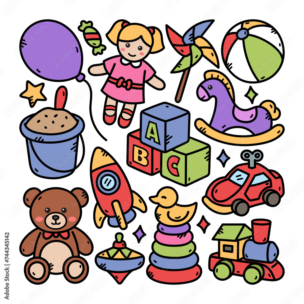 Toys Doodle Illustration Toys Doodle Illustration