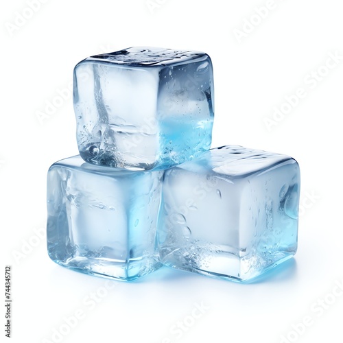 a ice cubes, studio light , isolated on white background