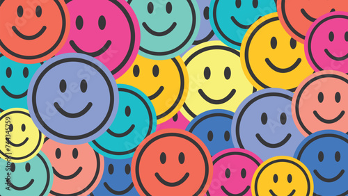 cute smile pattern background vector illustration