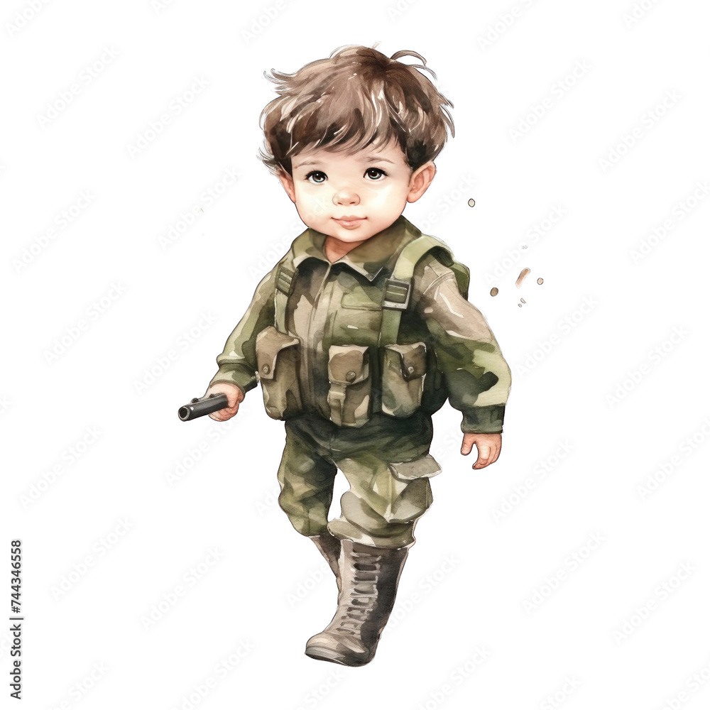 watercolor cute little army boy png watercolor cute little army boy png