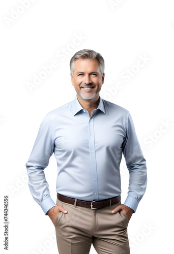 An older man over isolated background standing and smiling