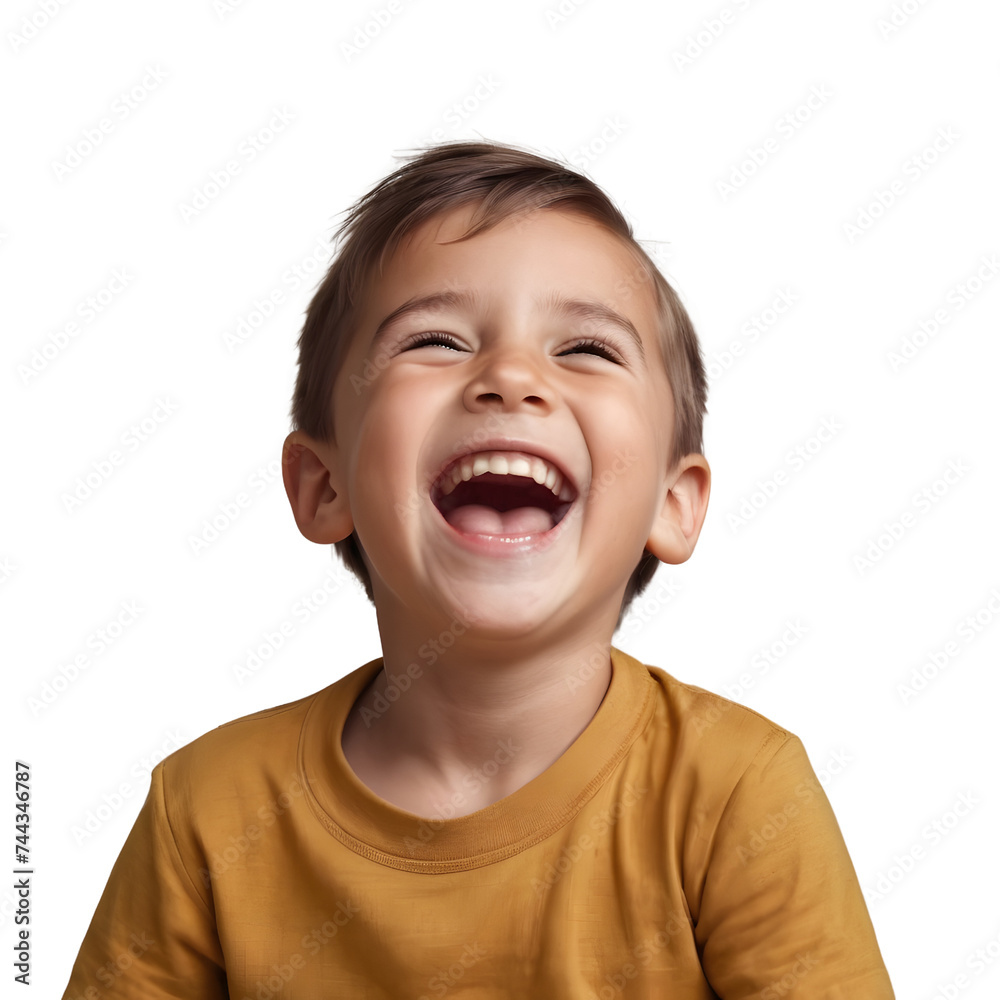A smiling boy with his mouth open isolated on transparent background A smiling boy with his mouth open isolated on transparent background