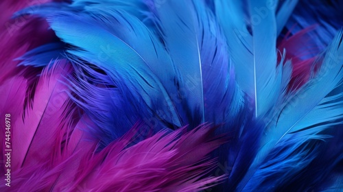 blue and purple feathers