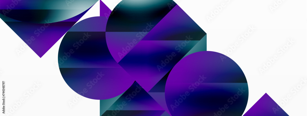 Serene gradient template. Circles and triangles mingle in minimalist perfection. Gentle fusion of forms and hues creates balanced yet captivating backdrop, embodying modern sophistication Serene gradient template. Circles and triangles mingle in minimalist perfection. Gentle fusion of forms and hues creates balanced yet captivating backdrop, embodying modern sophistication