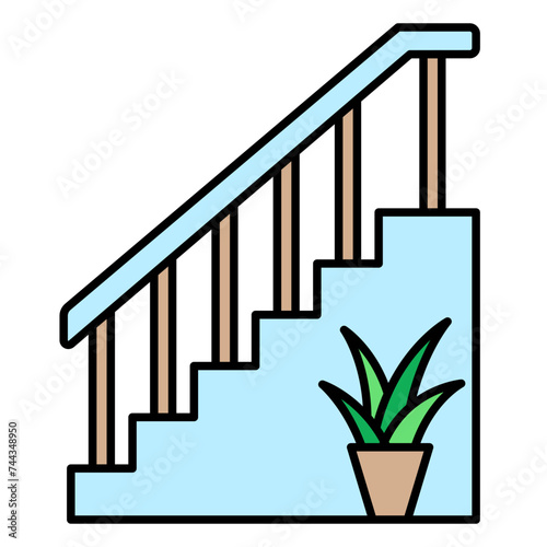 Illustration of Staircase design Filled Icon