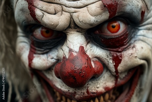 Scary clown. Evil costume devil. Generate Ai photo