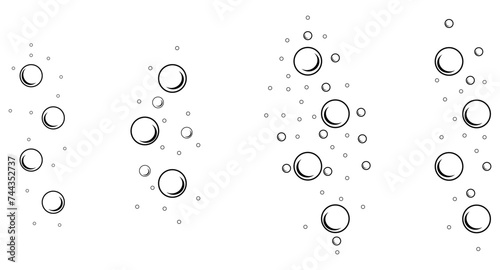 bubbles icon set. soda water element.