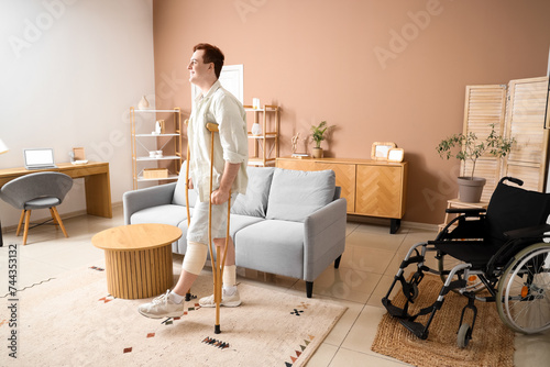 Injured young man after acc...