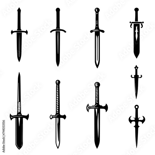 Sword icons set vector