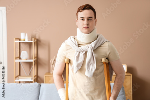 Injured young man after acc...