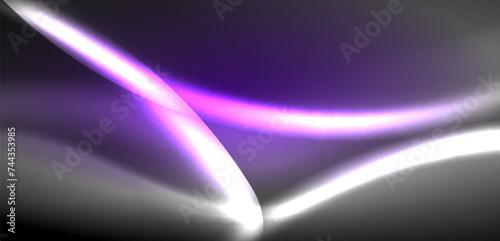 Neon-lit waves surge across background, mesmerizing dance of luminescence and motion. Dynamic backdrop captures essence of energy and modern aesthetics