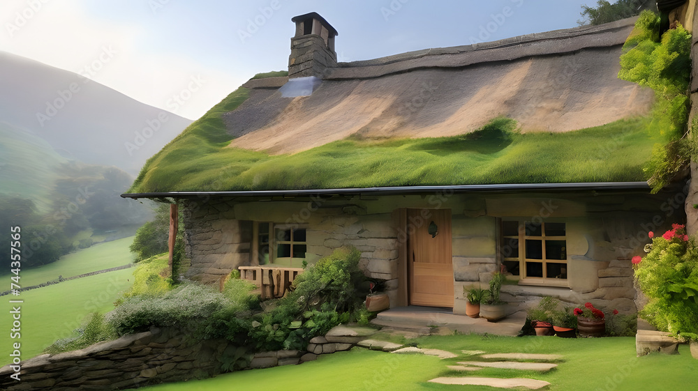 Fototapeta premium old house in the mountains