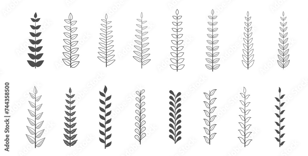 collection of organic leaves element background design collection of organic leaves element background design
