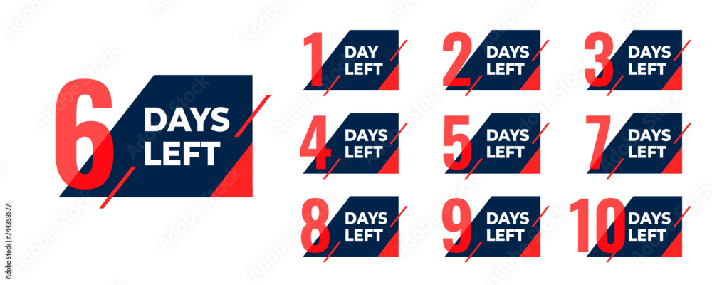 flat number of days left promo template for website announcement