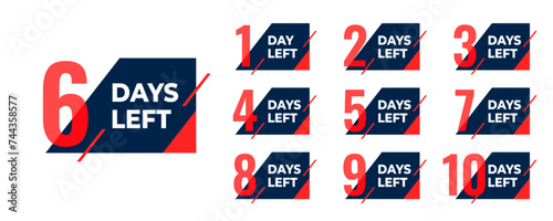 flat number of days left promo template for website announcement
