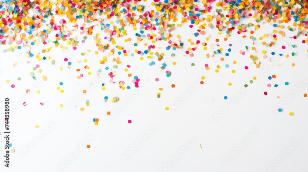 Colorful confetti on white background Colorful confetti on white background
