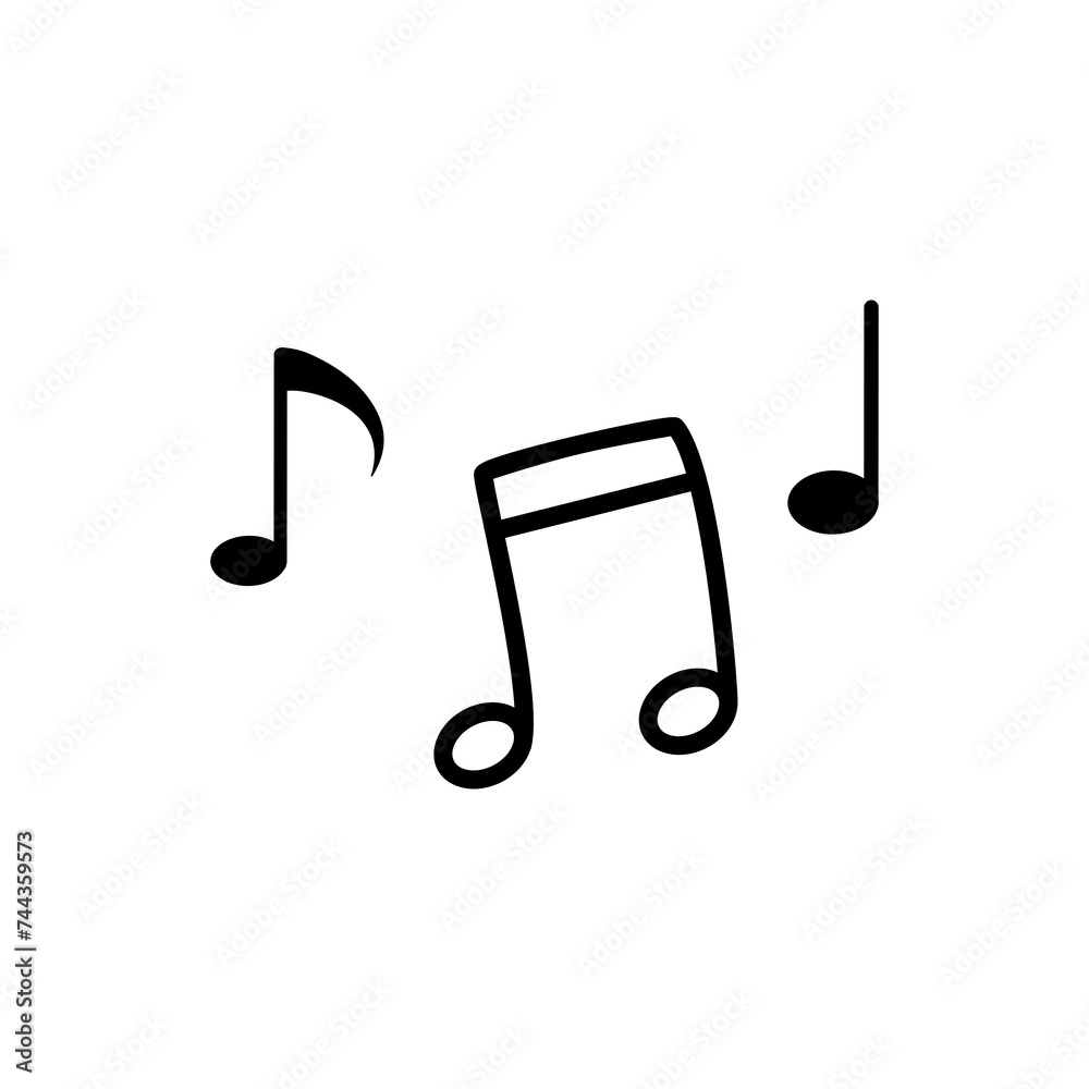 Music notes icon isolated on transparent background. Music notes icon isolated on transparent background.