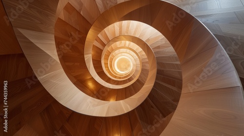 Abstract architectural background.Spiral staircase in the form of a spiral.