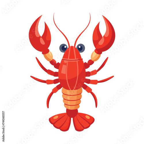 European lobster flat Vector illustration on white background. © Graphic toons
