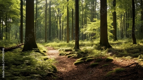 Sunlight in the forest, Nature reserve Arnsberger Wald, Sauerland.