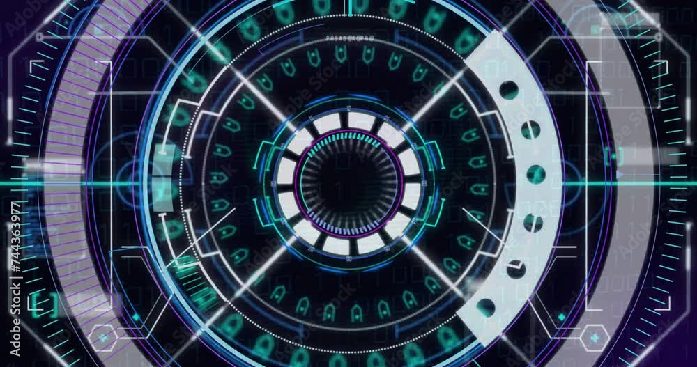 Animation of digital data processing over black background Animation of digital data processing over black background