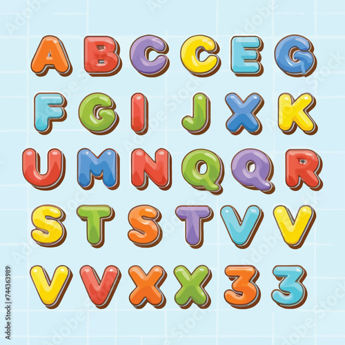 2d vector illustration for  learning cartoon character design for letters of the English language
