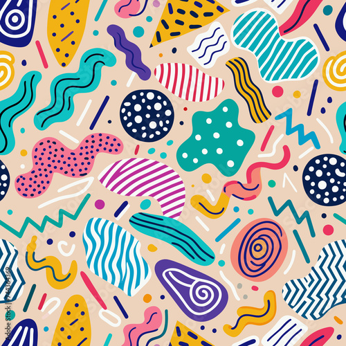 Fish and Floral Seamless Vector Pattern Design