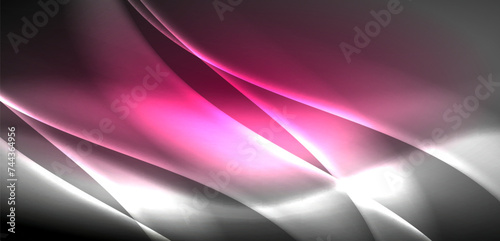 Neon-lit waves surge across background, mesmerizing dance of luminescence and motion. Dynamic backdrop captures essence of energy and modern aesthetics