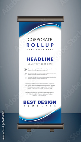 Vector corporate roll up banner design template