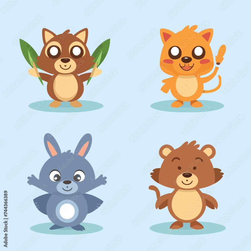 2d vector illustration for  learning cartoon character design for letters of the English language
