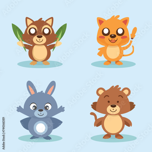 2d vector illustration for learning cartoon character design for letters of the English language 