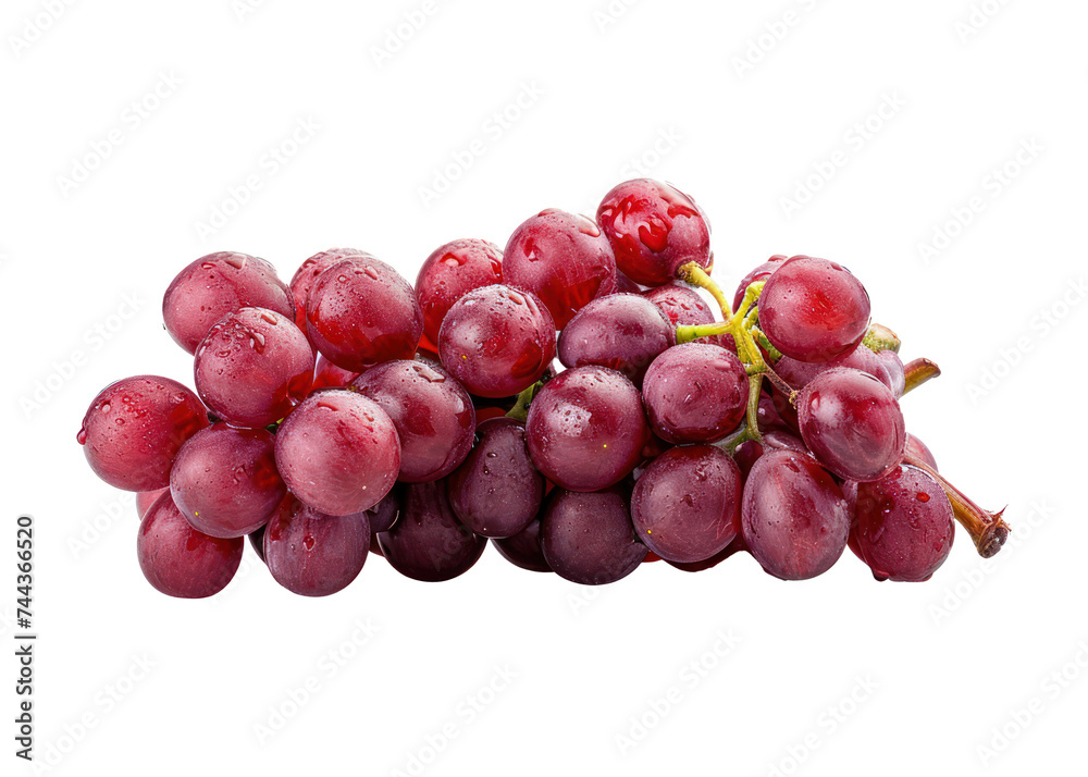delicious and fresh red grapes fruit on white background