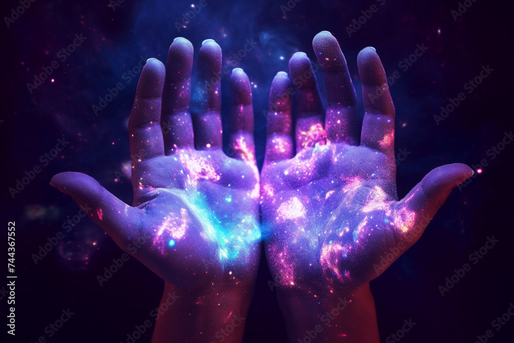 abstract. art. hands. ultraviolet. particles. universe abstract. art. hands. ultraviolet. particles. universe