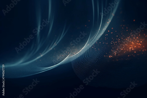 abstract background with dotted curved lines and dust particles © alisaaa
