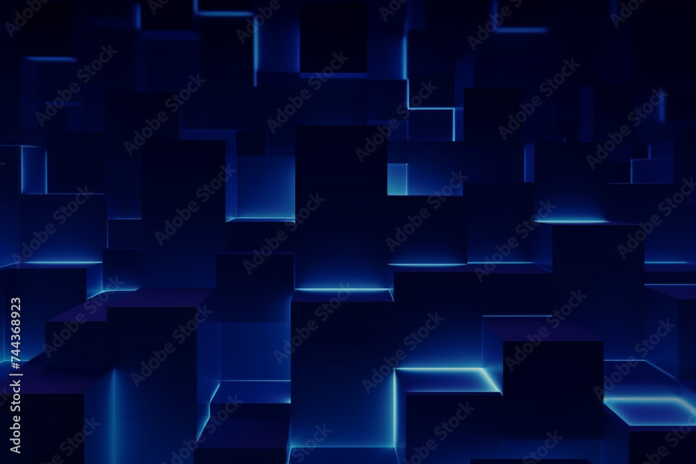 abstract dark blue 3d cubes background abstract dark blue 3d cubes background