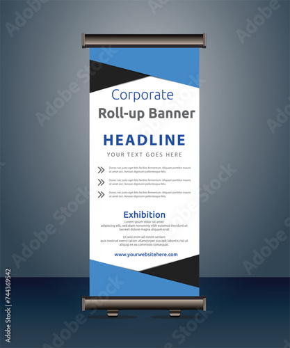 Vector corporate roll up banner design template