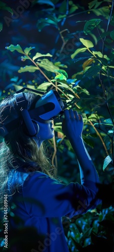 Virtual reality experience of exploring bioluminescent forests promoting wildlife conservation